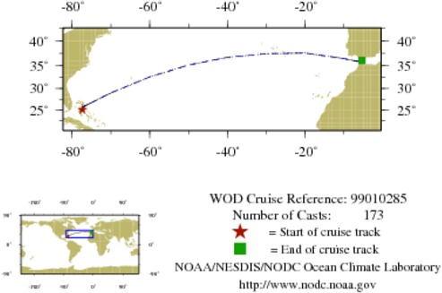 NODC Cruise 99-10285 Information