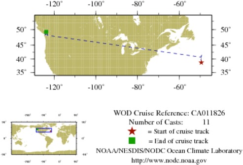 NODC Cruise CA-11826 Information