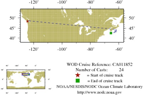 NODC Cruise CA-11852 Information