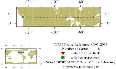 NODC Cruise CA-12033 Information
