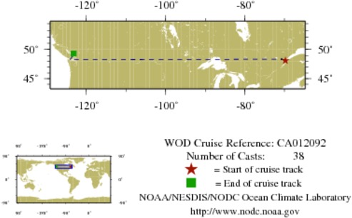 NODC Cruise CA-12092 Information