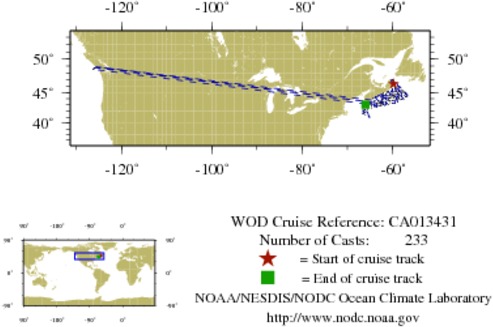 NODC Cruise CA-13431 Information