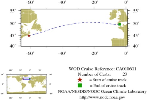 NODC Cruise CA-18601 Information