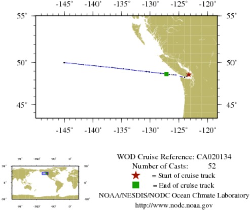 NODC Cruise CA-20134 Information