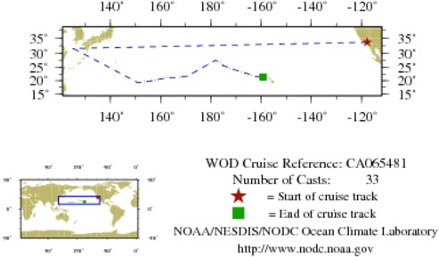 NODC Cruise CA-65481 Information