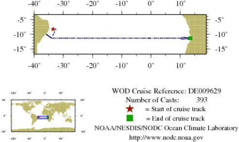 NODC Cruise DE-9629 Information