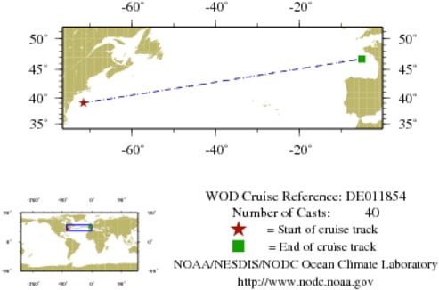 NODC Cruise DE-11854 Information